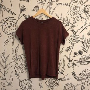 ✨ Maroon Tee with Slight Acid Wash